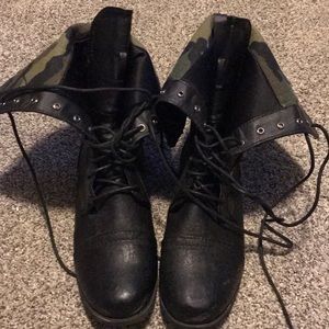 Camo Leather Combat boots